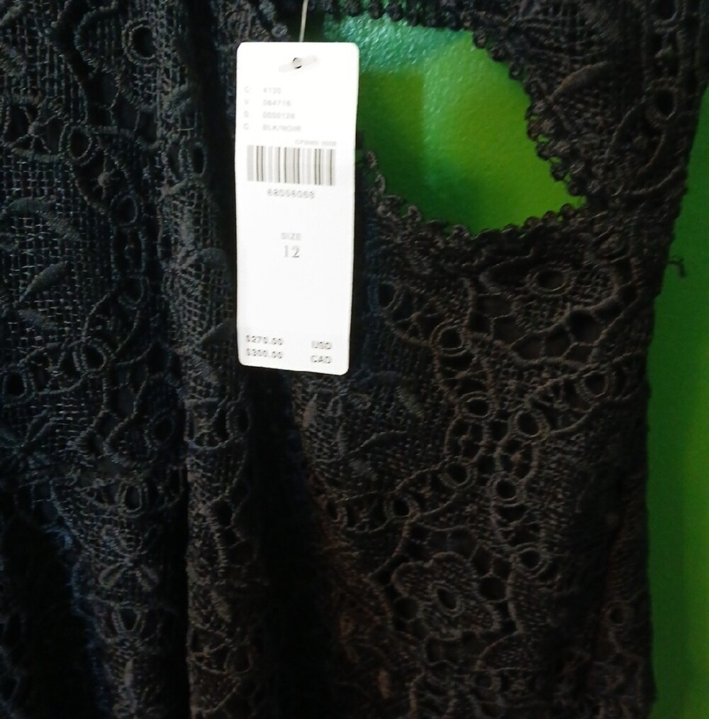Anthropologie Black Lace Sleeveless Cutout Midi Dress NWT - Picture 3 of 12
